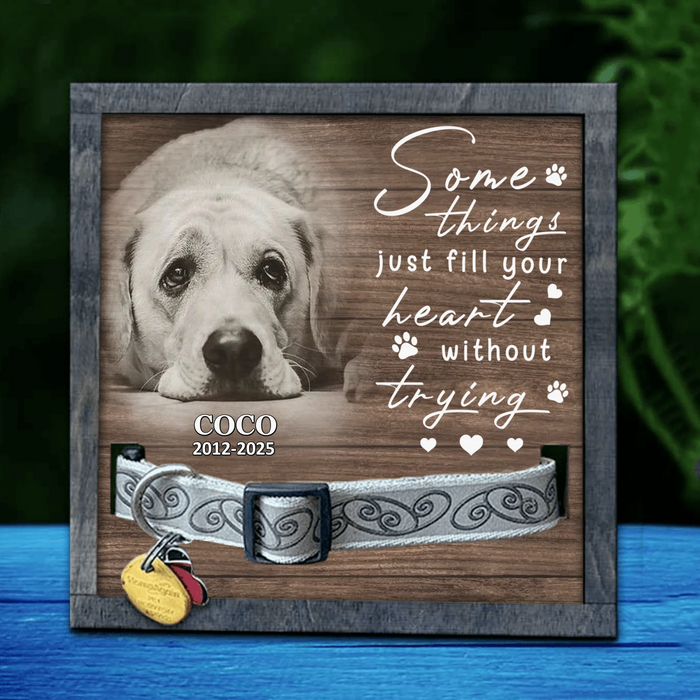 Personalized Memorial Pet Loss Frame - Memorial Gift Idea Pet Owner - Upload Photo - Some Things Just Fill Your Heart Without Trying