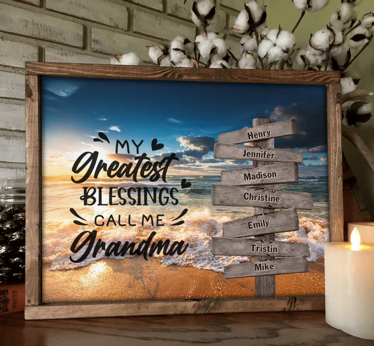 Personalized Grandma & Grandkids Poster - Gift Idea For Grandma/ Grandkid - My Greatest Blessings Call Me Grandma