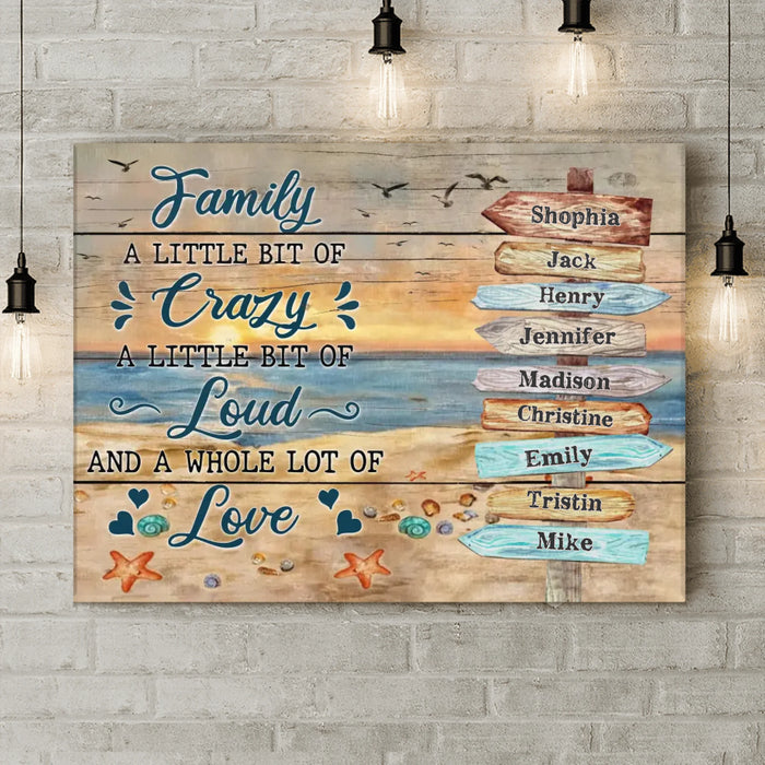Personalized Family Canvas - Gift Idea For Family - Family A Little Bit Of Crazy