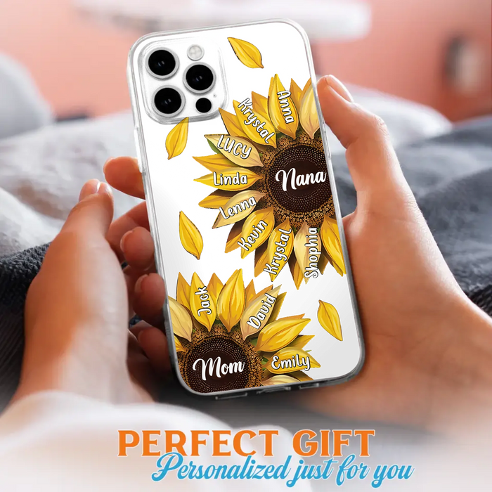 Custom Personalized Sunflower Grandma Phone Case -Upto 11 Kids - Mother's Day Gift Idea for Mom/Grandma -  Case For iPhone/Samsung