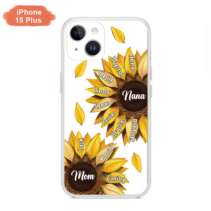 Custom Personalized Sunflower Grandma Phone Case -Upto 11 Kids - Mother's Day Gift Idea for Mom/Grandma -  Case For iPhone/Samsung