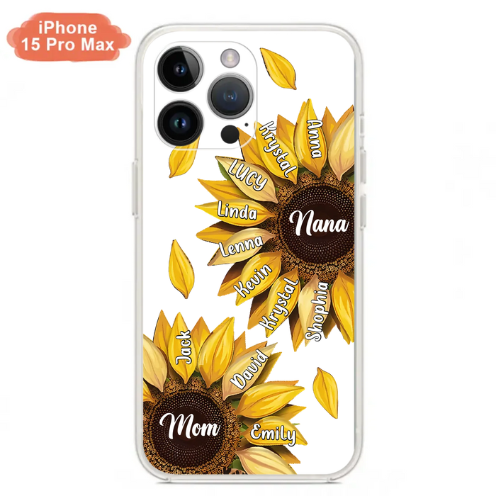 Custom Personalized Sunflower Grandma Phone Case -Upto 11 Kids - Mother's Day Gift Idea for Mom/Grandma -  Case For iPhone/Samsung