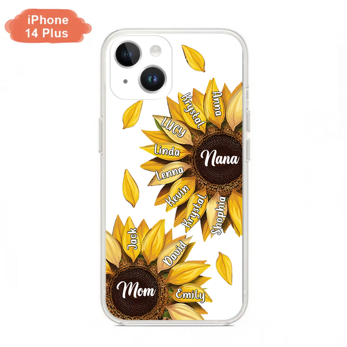 Custom Personalized Sunflower Grandma Phone Case -Upto 11 Kids - Mother's Day Gift Idea for Mom/Grandma -  Case For iPhone/Samsung