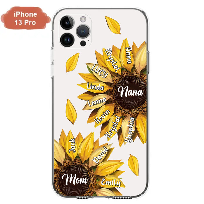 Custom Personalized Sunflower Grandma Phone Case -Upto 11 Kids - Mother's Day Gift Idea for Mom/Grandma -  Case For iPhone/Samsung