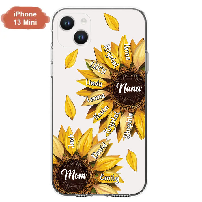 Custom Personalized Sunflower Grandma Phone Case -Upto 11 Kids - Mother's Day Gift Idea for Mom/Grandma -  Case For iPhone/Samsung