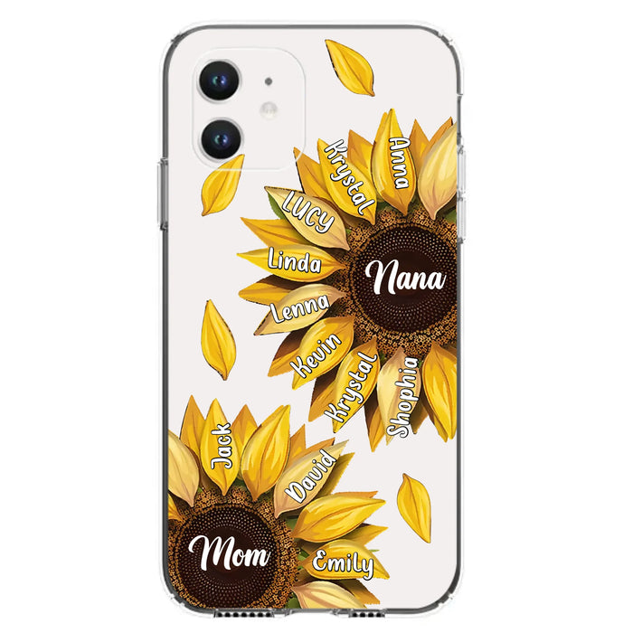 Custom Personalized Sunflower Grandma Phone Case -Upto 11 Kids - Mother's Day Gift Idea for Mom/Grandma -  Case For iPhone/Samsung