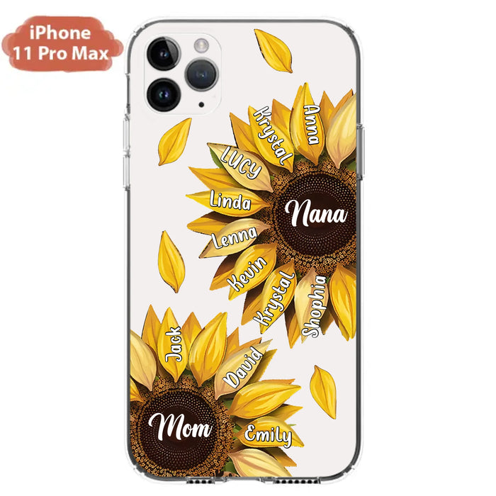 Custom Personalized Sunflower Grandma Phone Case -Upto 11 Kids - Mother's Day Gift Idea for Mom/Grandma -  Case For iPhone/Samsung