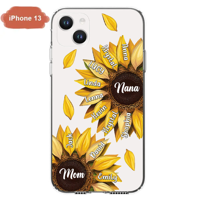 Custom Personalized Sunflower Grandma Phone Case -Upto 11 Kids - Mother's Day Gift Idea for Mom/Grandma -  Case For iPhone/Samsung