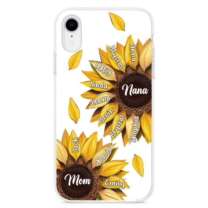 Custom Personalized Sunflower Grandma Phone Case -Upto 11 Kids - Mother's Day Gift Idea for Mom/Grandma -  Case For iPhone/Samsung