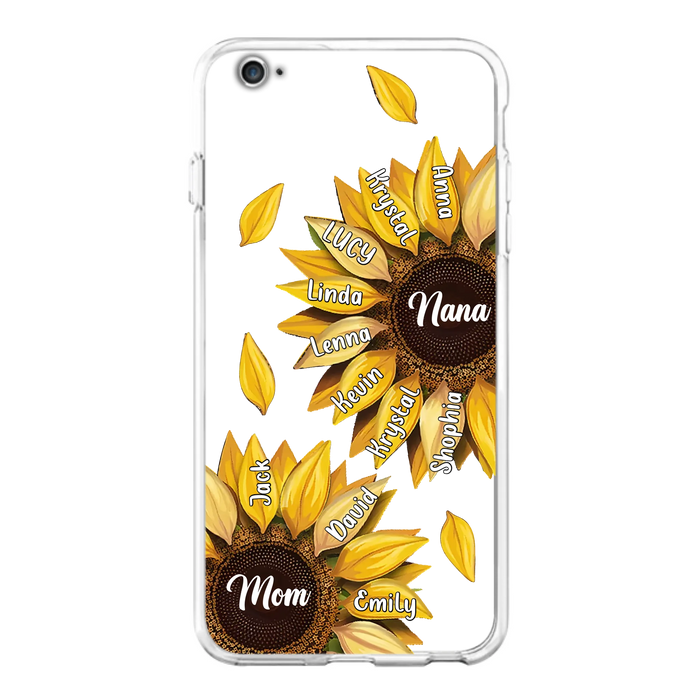 Custom Personalized Sunflower Grandma Phone Case -Upto 11 Kids - Mother's Day Gift Idea for Mom/Grandma -  Case For iPhone/Samsung
