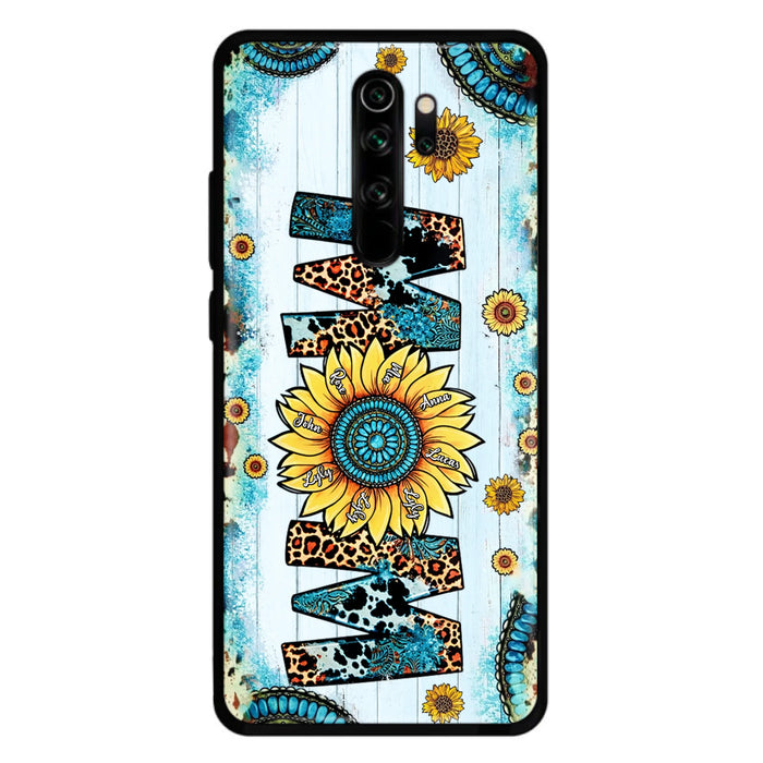 Personalized Mom Sunflower Phone Case - Mother's Day Gift Idea - Up to  8 Kids - Xiaomi/Oppo/Huawei