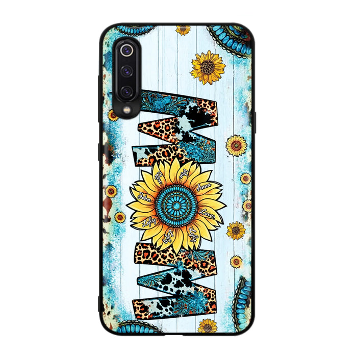 Personalized Mom Sunflower Phone Case - Mother's Day Gift Idea - Up to  8 Kids - Xiaomi/Oppo/Huawei