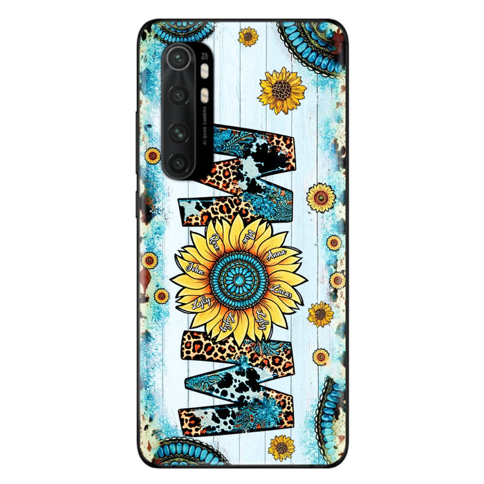 Personalized Mom Sunflower Phone Case - Mother's Day Gift Idea - Up to  8 Kids - Xiaomi/Oppo/Huawei