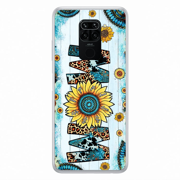Personalized Mom Sunflower Phone Case - Mother's Day Gift Idea - Up to  8 Kids - Xiaomi/Oppo/Huawei