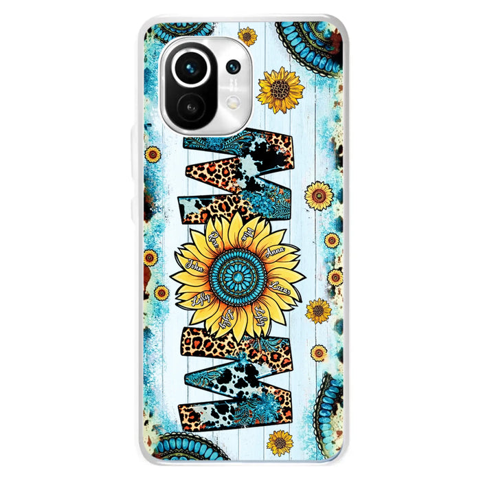 Personalized Mom Sunflower Phone Case - Mother's Day Gift Idea - Up to  8 Kids - Xiaomi/Oppo/Huawei