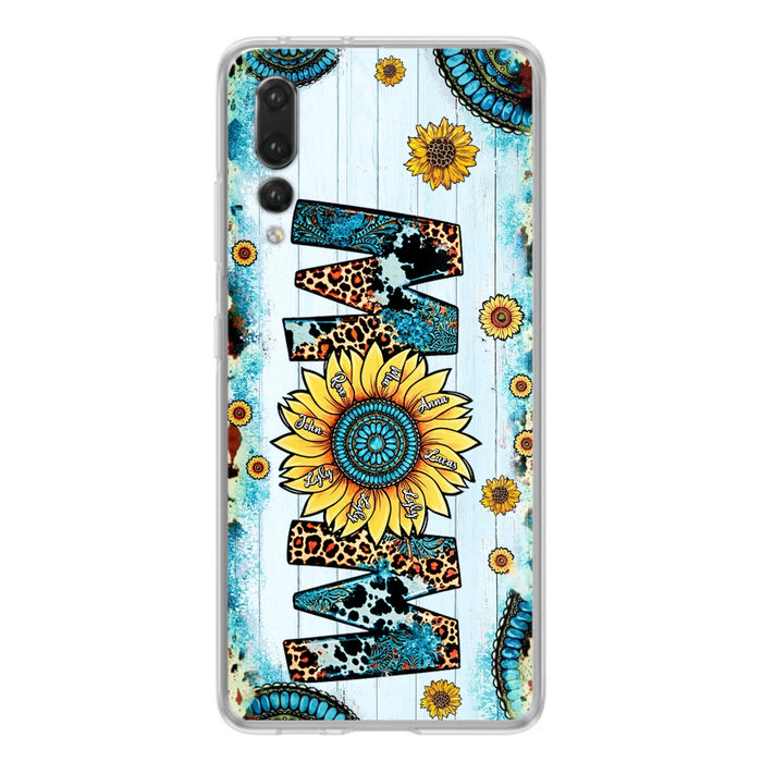 Personalized Mom Sunflower Phone Case - Mother's Day Gift Idea - Up to  8 Kids - Xiaomi/Oppo/Huawei