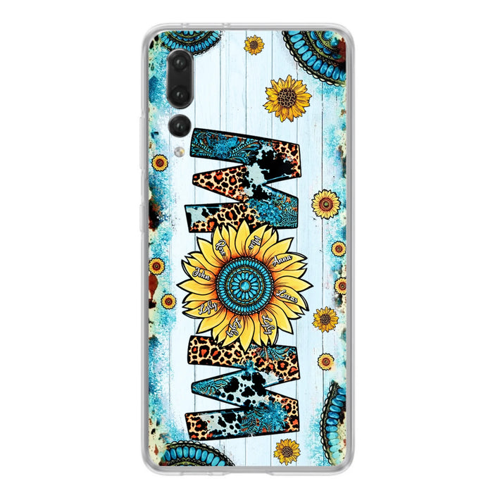 Personalized Mom Sunflower Phone Case - Mother's Day Gift Idea - Up to  8 Kids - Xiaomi/Oppo/Huawei
