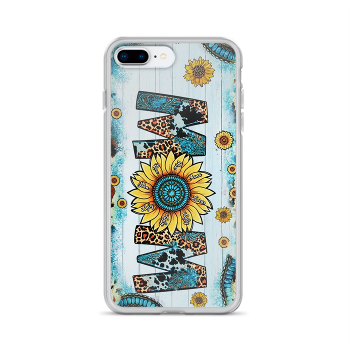 Custom Personalized Mom Sunflower Phone Case - Mother's Day Gift Idea - Upto 8 Kids - Case For iPhone/ Samsung