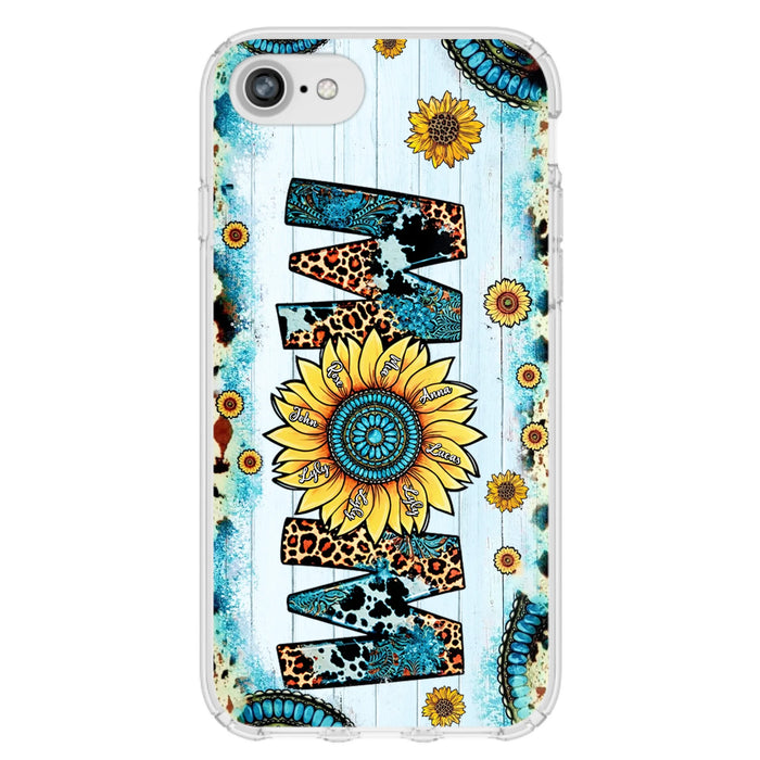 Custom Personalized Mom Sunflower Phone Case - Mother's Day Gift Idea - Upto 8 Kids - Case For iPhone/ Samsung