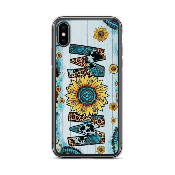 Custom Personalized Mom Sunflower Phone Case - Mother's Day Gift Idea - Upto 8 Kids - Case For iPhone/ Samsung
