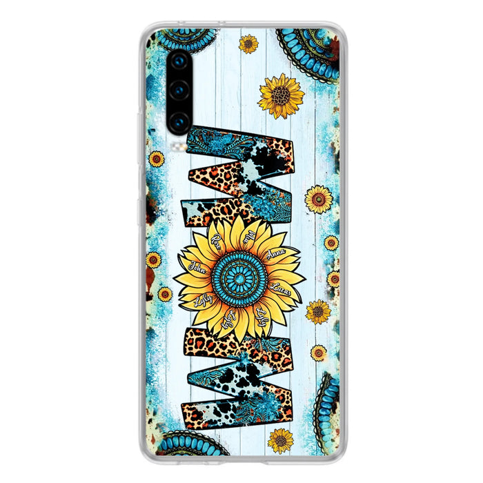 Personalized Mom Sunflower Phone Case - Mother's Day Gift Idea - Up to  8 Kids - Xiaomi/Oppo/Huawei