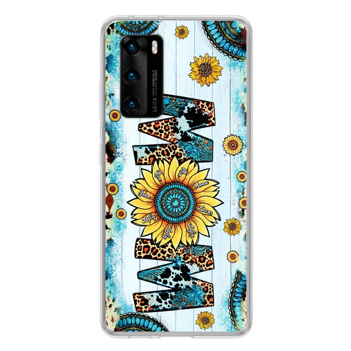 Personalized Mom Sunflower Phone Case - Mother's Day Gift Idea - Up to  8 Kids - Xiaomi/Oppo/Huawei