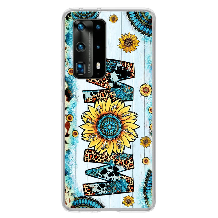 Personalized Mom Sunflower Phone Case - Mother's Day Gift Idea - Up to  8 Kids - Xiaomi/Oppo/Huawei