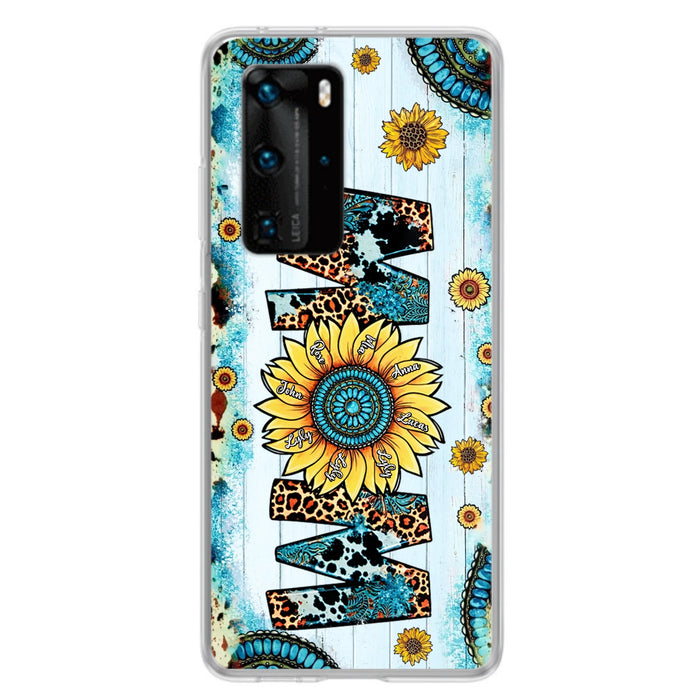 Personalized Mom Sunflower Phone Case - Mother's Day Gift Idea - Up to  8 Kids - Xiaomi/Oppo/Huawei
