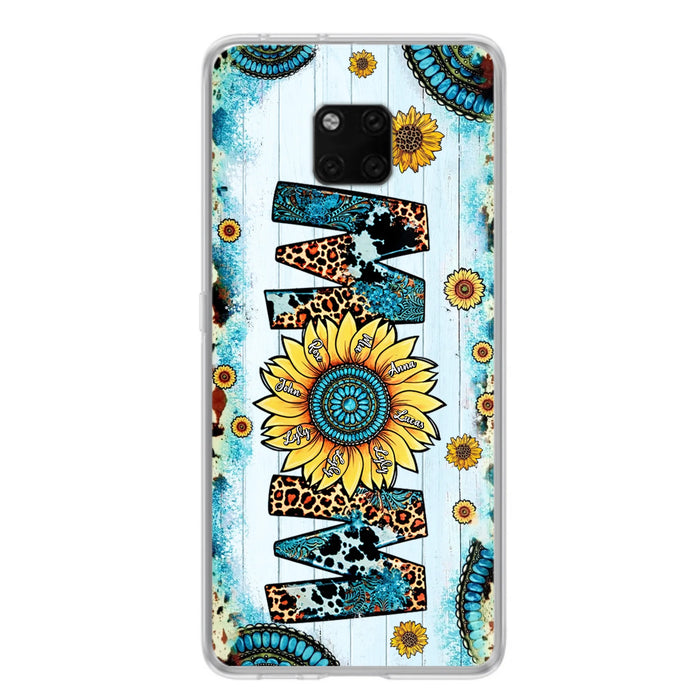 Personalized Mom Sunflower Phone Case - Mother's Day Gift Idea - Up to  8 Kids - Xiaomi/Oppo/Huawei