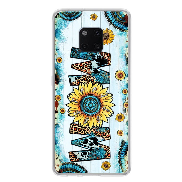 Personalized Mom Sunflower Phone Case - Mother's Day Gift Idea - Up to  8 Kids - Xiaomi/Oppo/Huawei