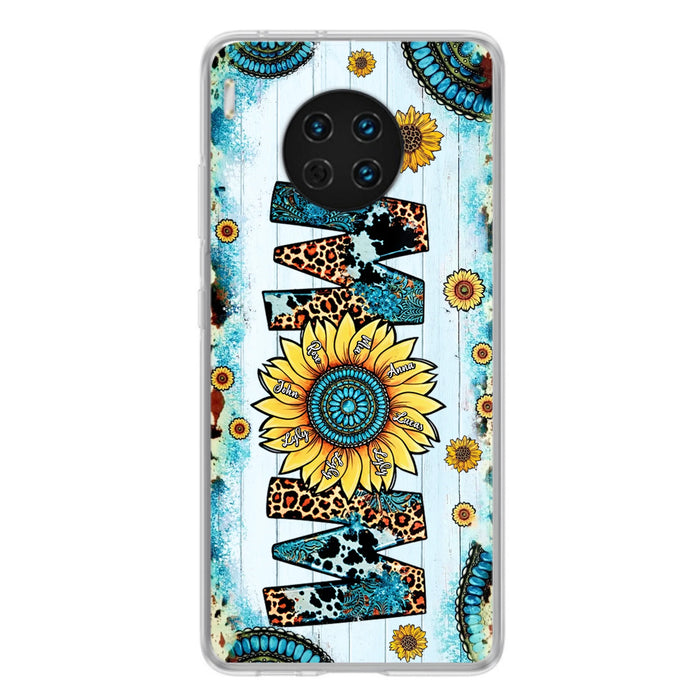 Personalized Mom Sunflower Phone Case - Mother's Day Gift Idea - Up to  8 Kids - Xiaomi/Oppo/Huawei