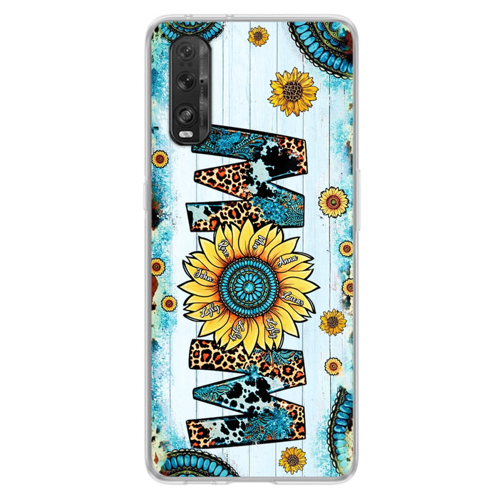 Personalized Mom Sunflower Phone Case - Mother's Day Gift Idea - Up to  8 Kids - Xiaomi/Oppo/Huawei