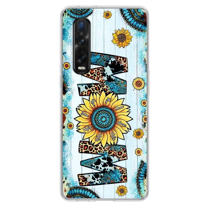 Personalized Mom Sunflower Phone Case - Mother's Day Gift Idea - Up to  8 Kids - Xiaomi/Oppo/Huawei