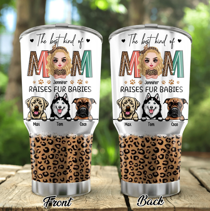 Personalized Dog Mom Irregular Tumbler - Mother's Day Gift For Dog Lover - The Best Kind Of Mom Raises Fur Babies