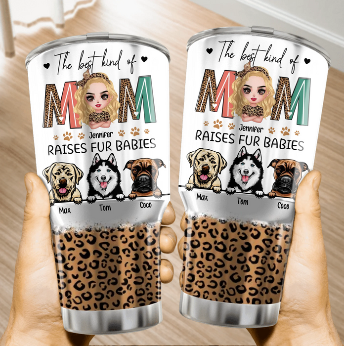 Personalized Dog Mom Irregular Tumbler - Mother's Day Gift For Dog Lover - The Best Kind Of Mom Raises Fur Babies