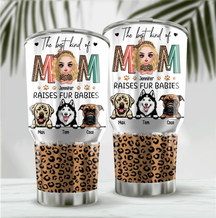 Personalized Dog Mom Irregular Tumbler - Mother's Day Gift For Dog Lover - The Best Kind Of Mom Raises Fur Babies