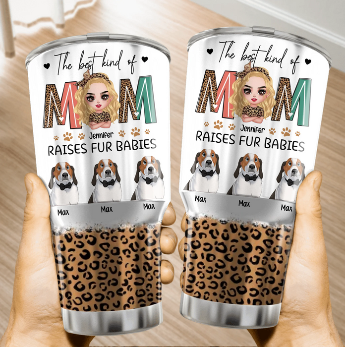 Personalized Dog Mom Irregular Tumbler - Mother's Day Gift For Dog Lover - The Best Kind Of Mom Raises Fur Babies