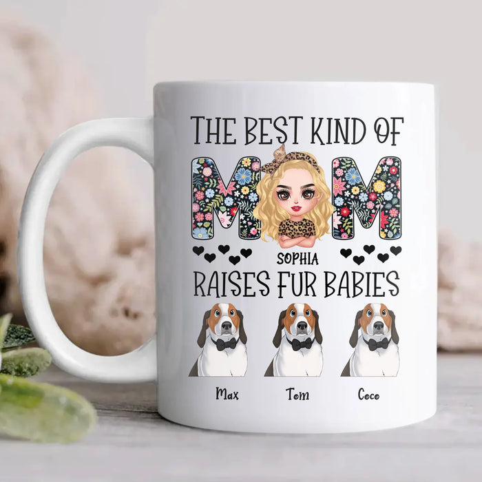 Personalized The Best Kind Of Dog Mom Coffee Mug - Mother's Day Gift For Dog Lovers - Up to 3 Dogs