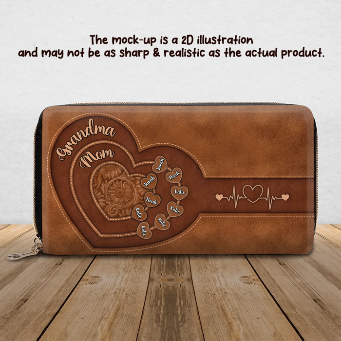 Personalized Grandma/Mom Long Wallet - Best Mother's Day Gift