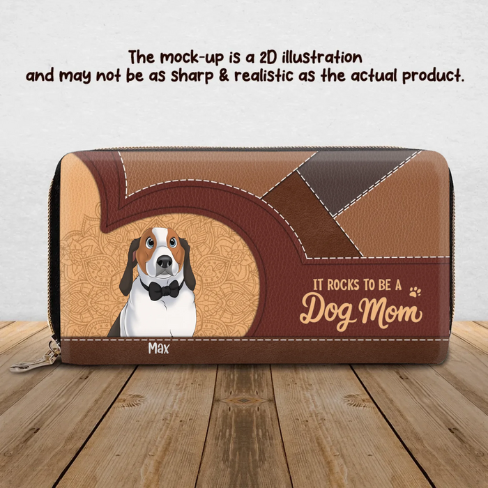 Personalized It Rocks To Be A Dog Mom Long Wallet - Best Mother's Day Gift For Dog Lover