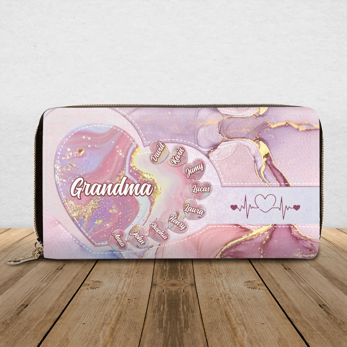 Personalized Grandma/Mom Long Wallet - Best Gift for Mother/Grandma