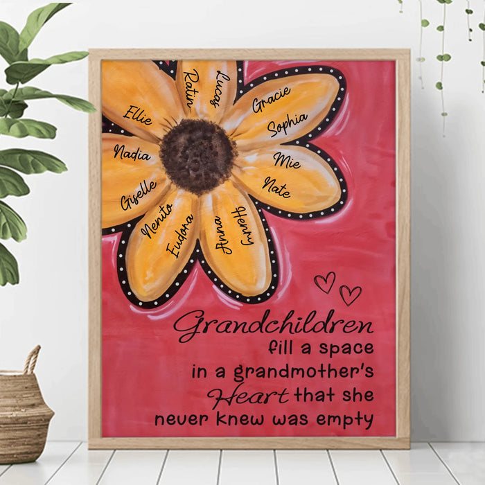Personalized Grandma Poster - Gift Idea For Mother's Day - Grandchildren Fill A Space In A Grandmother's Heart