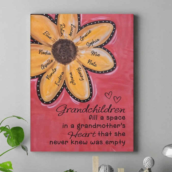 Personalized Granmother Canvas - Mother's Day Gift Idea - Grandchildren Fill A Space In A Grandmother's Heart
