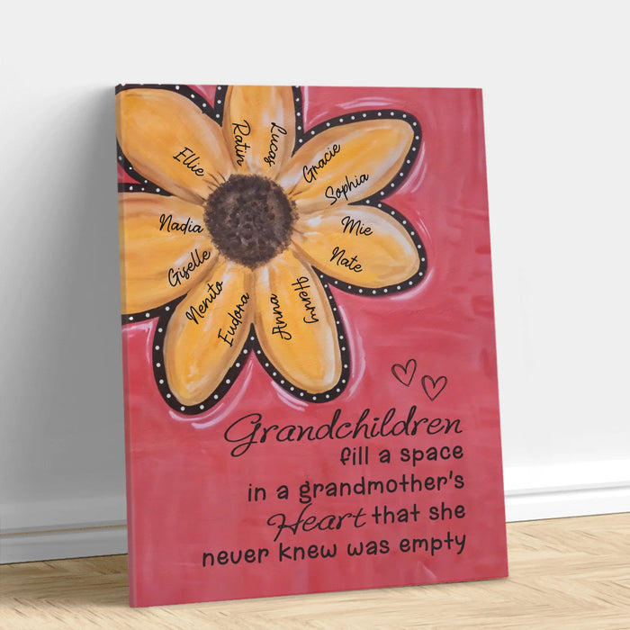 Personalized Granmother Canvas - Mother's Day Gift Idea - Grandchildren Fill A Space In A Grandmother's Heart