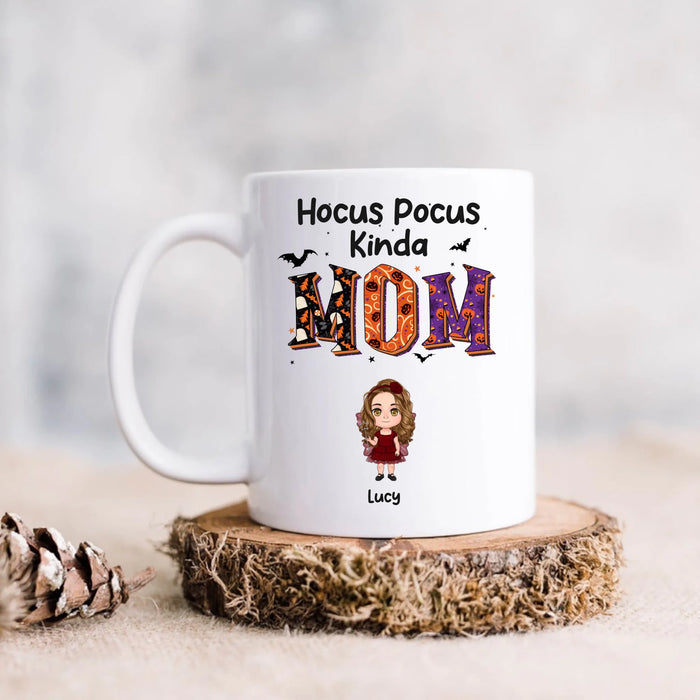 Personalized Hocus Pocus Kinda Mom Coffee Mug - Up to 5 Kids - Mother's Day Gift Idea for Grandma/Mom