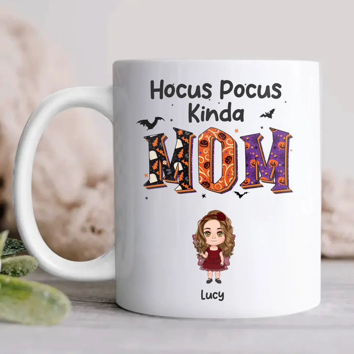 Personalized Hocus Pocus Kinda Mom Coffee Mug - Up to 5 Kids - Mother's Day Gift Idea for Grandma/Mom