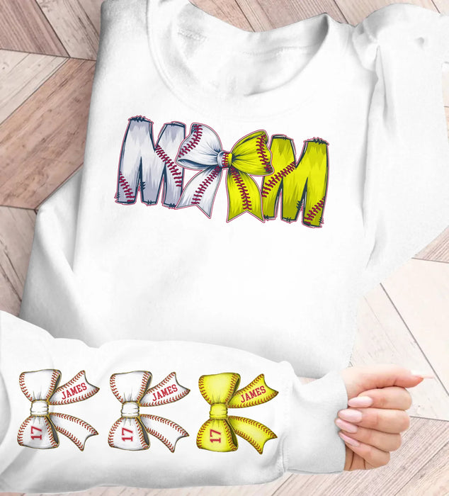Personalized Baseball Softball Mom AOP Sweater - Up to 6 Kids - Mother's Day Gift Idea