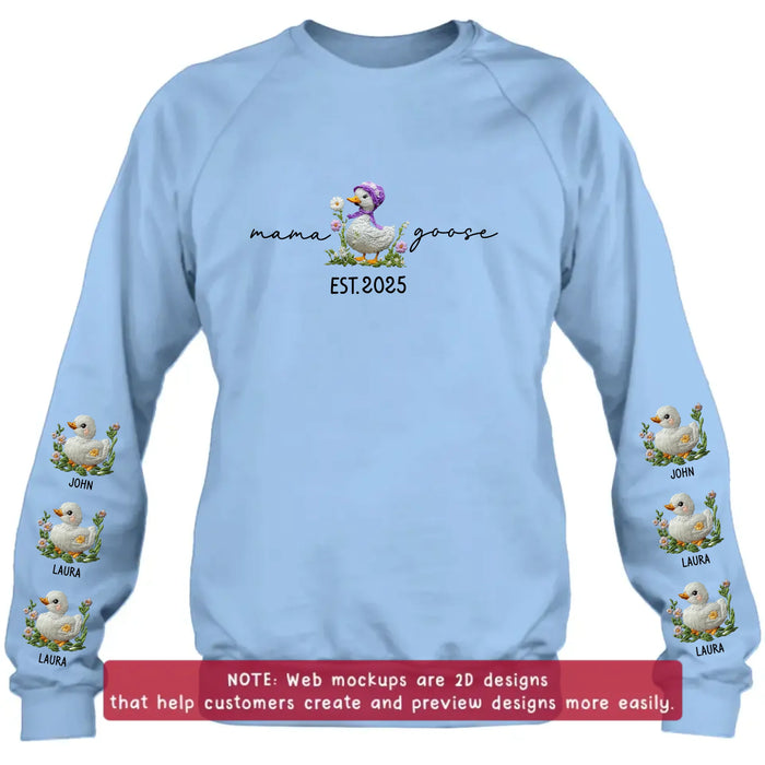Personalized Mama Goose Embroidered Sweater - Up to 6 Kids - Mother's Day Gift Idea For Grandma/Mom