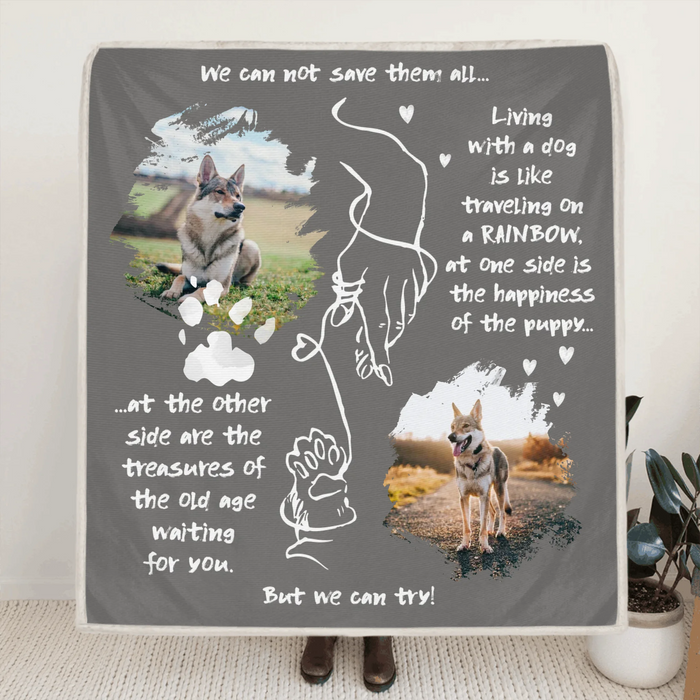 Personalized Dog Mom Quilt/ Fleece Blanket - Upload Photo - Gift Idea For Pet Lover - We Can Not Save Them All But We Can Try