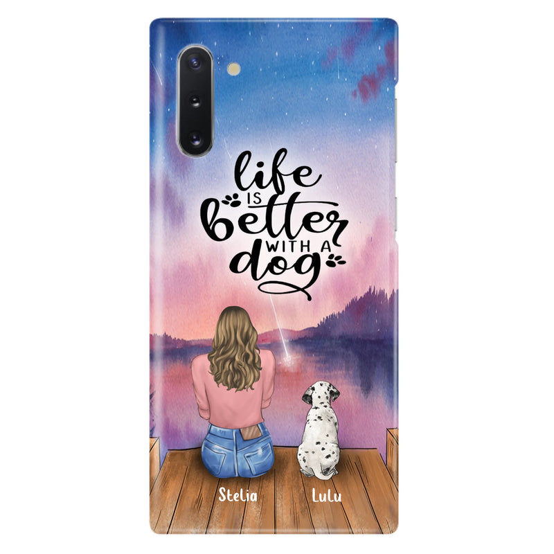 Personalized Dog Mom Phone Case - Gifts For Dog Lovers With Up to 4 Dogs - Life Is Better With A Dog - Case For iPhone, Samsung And Xiaomi
